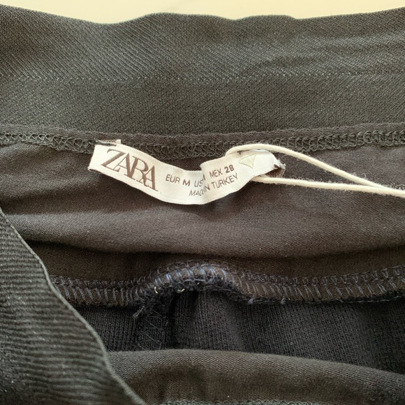 Zara Medium Thick Cotton Wide Leg Opening Navy Pants NWT - Picture 7 of 12